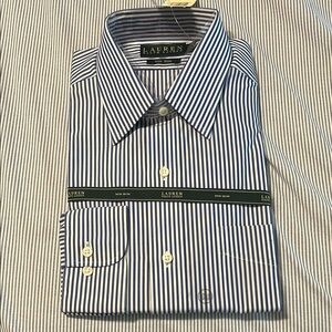Ralph Lauren Blue and White Dress Shirt Mens